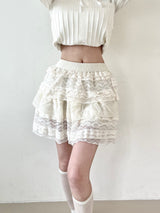 1444. Frill lace cancan mini sk