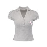 SUGAR CLUB PK SHIRT [GREY DOT]