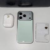 [MADE] BASIC MINT PHONE CASE (glass silver bumper)