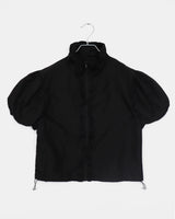 フリルパフストリングショートスリーブジップアップ