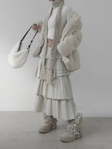 Bocashi Damage Knit Slim Long Muffler