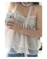 [muffler set] veil chiffon sleeveless