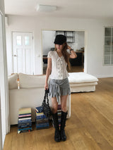 Beagles shirring mini skirt