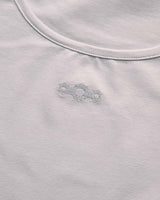 トリクリプスエンブロイダードUネックTシャツ　ペールピンク