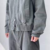 Texture Curved Harrington Jacket