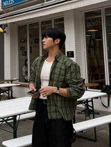 Enter checkered cropped shirt
