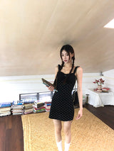 Black Cutie Hip Dot Mini Dress