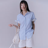 ノットストライプハーフスリーブシャツ (BLUE STRIPE)