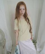ミルキーカーブ ボートネックショートスリーブTシャツ