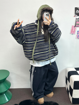 フリース❤トラックライン3ラインロングパンツ ❤🖤🤍💙🩶5COLOR