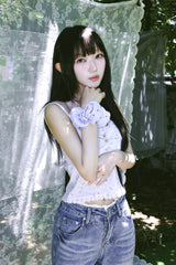 PASTEL FLOWER LACE SLEEVELESS (2COLOR)