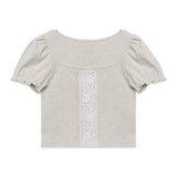 Lace Puff T-shirt (Grey)