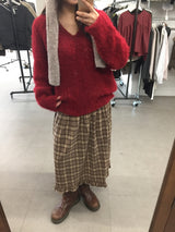 [MD Pick]ウールタッチブラッシュVネックニット (4 Colors)