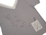 TEA DIARY V-NECK TOP / GREY