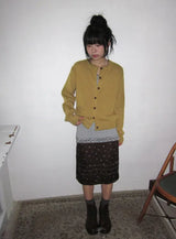 Ebony Flower Pintuck Midi Skirt