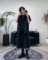 Rual Side Henley Neck Ringer Tee
