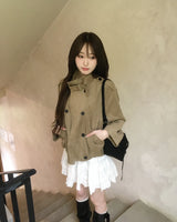 Suede crop trench jacket