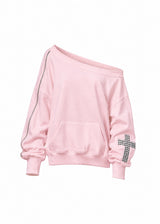 [2ND]クロス ショルダー スウェットシャツ(PINK)