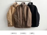 Is-neck buckle point quilted half coat