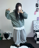 2WAY🩵 オーバールーズチェックウィンドブレーカージップアップ🩵🖤🤎3COLOR