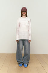 CURVE LINE WIDE-FIT DENIM PANTS [BLUE]