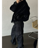 [Unisex]グロッシープリーツブルゾンジャケット(2color)
