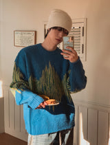 Noise Mohair Jacquard Over Knit