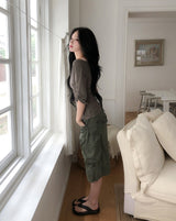 Niro Out Pocket Roll-Up Bermuda Pants