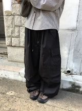 [unisex] Nord Cargo Pocket Nylon Banding Wide Pants