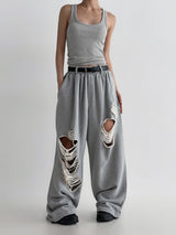 ASCLO Destroyed Sweat Pants (2color)