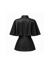 [PRE-FALL] [ATELIER] Elise Ribbon-Tie Belted Cape Jacket Black