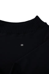 [ID] ロゴオフショルダースウェットシャツ (チョーカーセット) (ブラック) * 12/8 Reservation Shipment