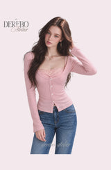Ria lace layered cardigan long-sleeve  top