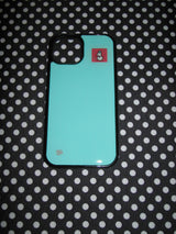 mint square patch epoxy phone case