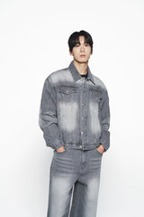 25SS デニムセットアップトラッカージャケット グレー