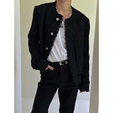 [Unisex] カッティングツイードラウンドネックジャケット(2color)