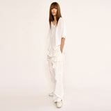 Layered Pocket Pant - White