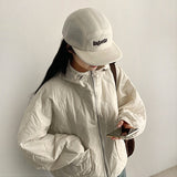 May Baguette Embroidered Lettering Fleece Campcap