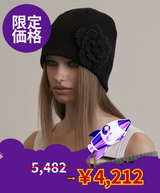 【limited price】PEARL CORSAGE BEANIE BLACK 