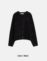 [Unisex]ブレンドヘアクロップカーディガン(2color)
