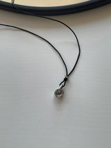 LMN Senn Leather Bolt-Type Necklace (black)