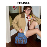 muva.キャンバス ミニ リュック ライトウェイト マルチポケット バッグ