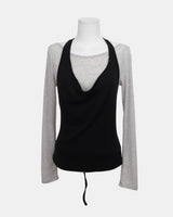 Anyu Lip-Neck Layered Long Sleeve T-Shirt Set