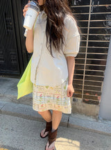 ハシタフラワーシフォンミニスカート