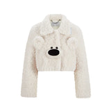 13DE MARZO Bear Face Faux Fur Coat