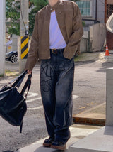 ファンシーレタリングバルーンデニムパンツ