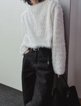 ローカルショルダーチェーンヘアリーニット