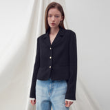 SINGLE-BREASTED TWEED JACKET BLACK