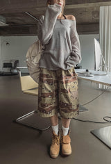 Lip cargo stopper Bermuda pants