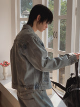 Royce Studded Wide Denim Pants